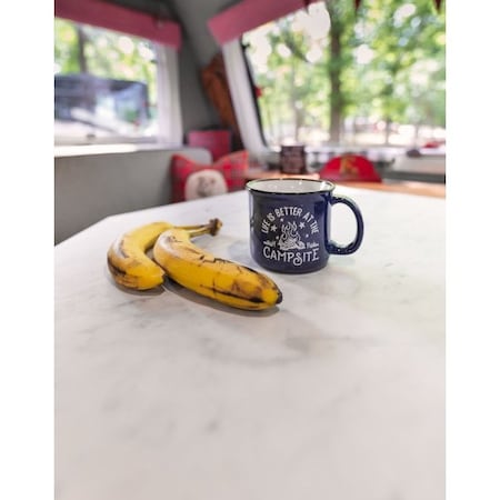Camco LIFE IS BETTER AT THE CAMPSITE - CERAMIC MUG, BLUE, CAMPFIRE 53387